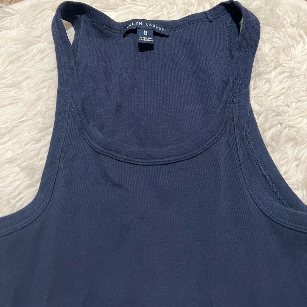 Womens size medium polo Ralph Lauren navy blue tank - Picture 5 of 6